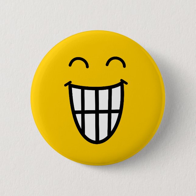 Joking around face pinback button (Front)