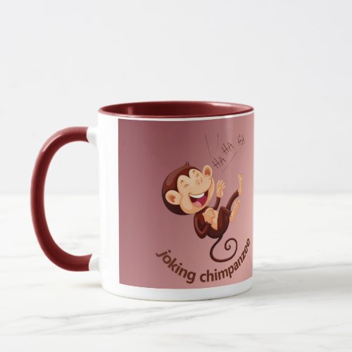 joking chimpanzee mug