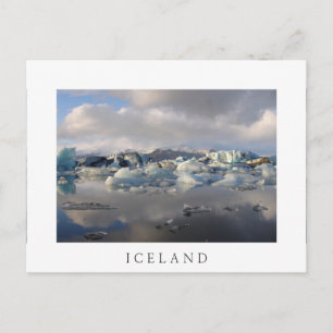 Jokulsarlon glacier lake, Iceland white postcard