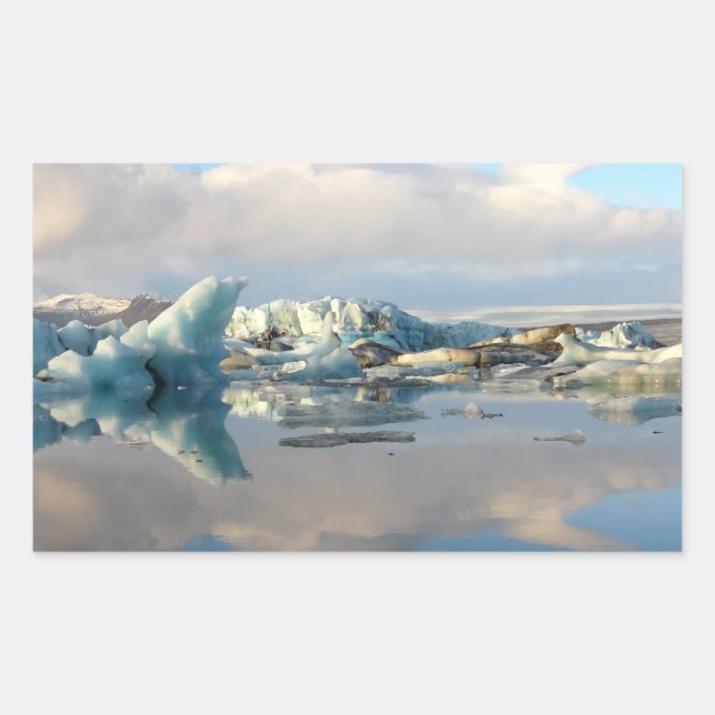 Jokulsarlon iceberg lake rectangle sticker (Front)