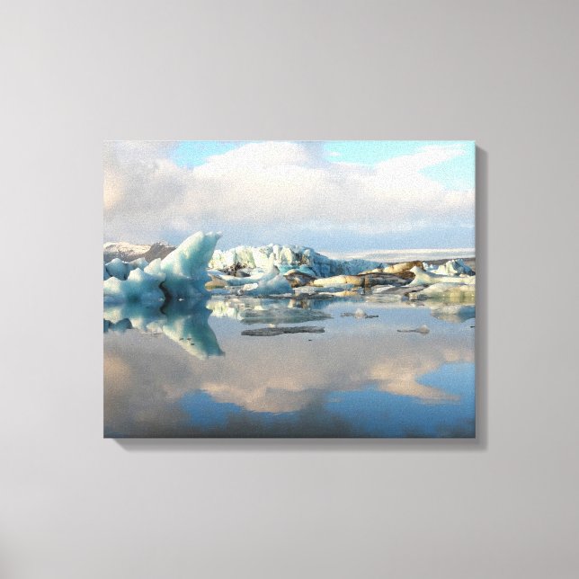 Jokulsarlon iceberg lake reflection canvas print (Front)