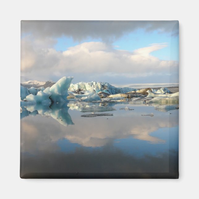Jokulsarlon iceberg lake reflection magnet (Front)