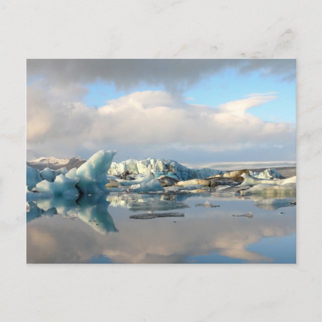Jokulsarlon iceberg lake reflection postcard (Front)
