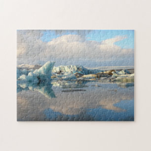 Jokulsarlon iceberg lake reflection puzzle