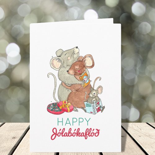 Jolabokaflod Christmas Mice Holiday Card