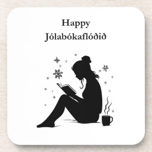 Jolabokaflod - Iceland Book Flood Beverage Coaster