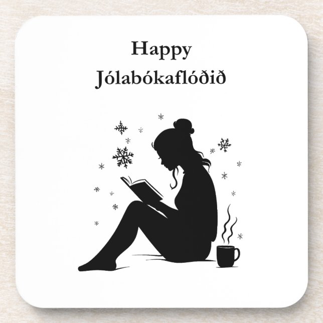 Jolabokaflod - Iceland Book Flood Beverage Coaster (Front)