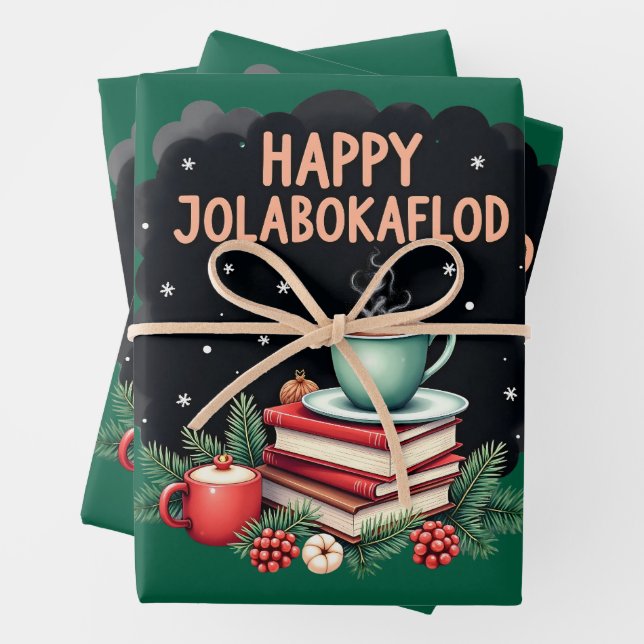 Jolabokaflod - Iceland Book Flood Wrapping Paper Sheets (In situ)