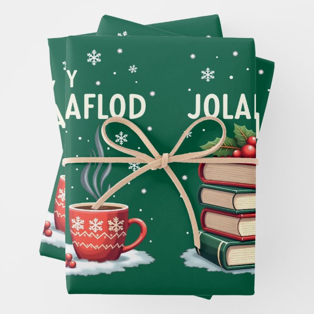 Jolabokaflod - Iceland Book Flood Wrapping Paper Sheets (In situ)