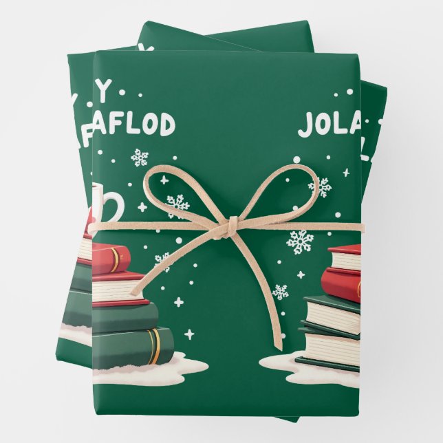 Jolabokaflod - Iceland Book Flood Wrapping Paper Sheets (In situ)