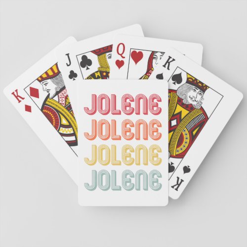 JOLENE Gift Name Personalized Retro Vintage 80s 90 Playing Cards