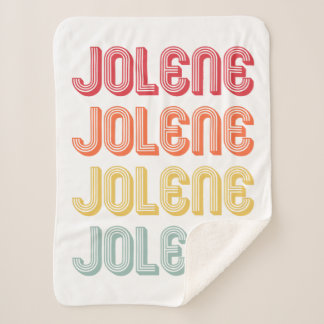 JOLENE Gift Name Personalized Retro Vintage 80s 90 Sherpa Blanket