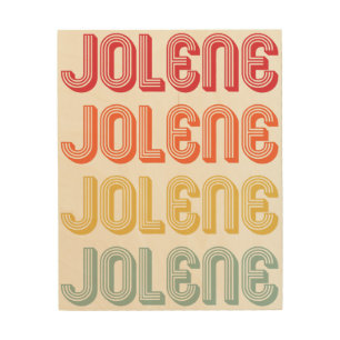 JOLENE Gift Name Personalized Retro Vintage 80s 90 Wood Wall Art