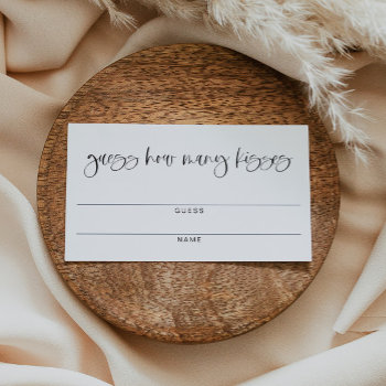 Jolie Boho How Many Kisses Bridal Shower Game Place Card by UnmeasuredEvent at Zazzle