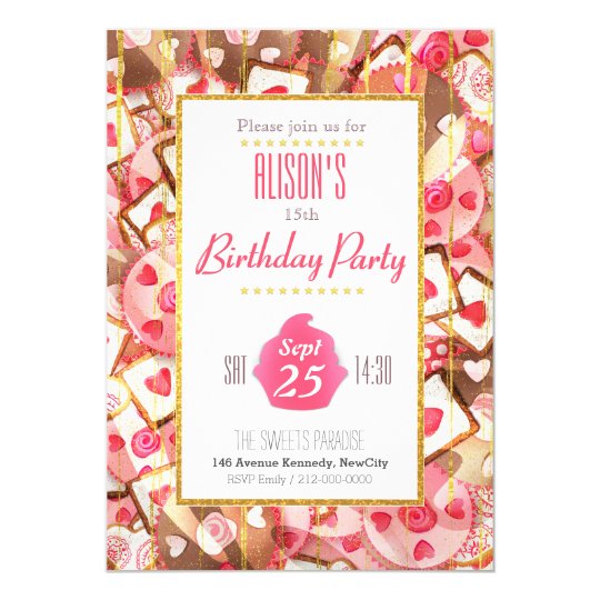 Jolie Carte D Invitation De Fete Anniversaire Invitation Zazzle Com