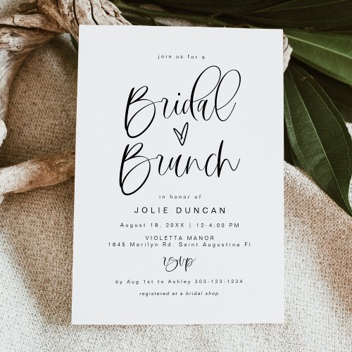 JOLIE Fun Typography Minimalist Boho Bridal Brunch Invitation