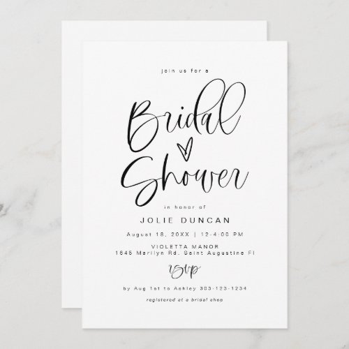 JOLIE Fun Typography Minimalist Boho Bridal Shower Invitation