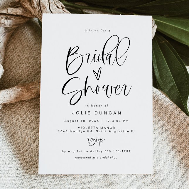 JOLIE Fun Typography Minimalist Boho Bridal Shower Invitation (Creator Uploaded)