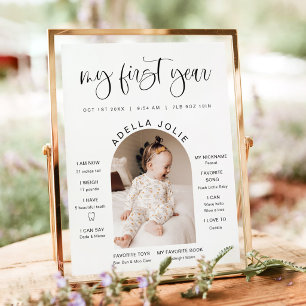 JOLIE  Minimal Fun Arch Photo First Year Milestone Poster