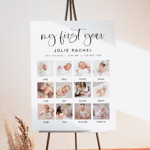 JOLIE Minimal Fun Boho First Year Photo Milestone Foam Board