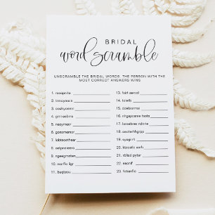 JOLIE Minimal Word Scramble Bridal Shower Game Invitation