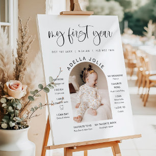 JOLIE Minimalist Arch Photo First Year Milestone Foam Board