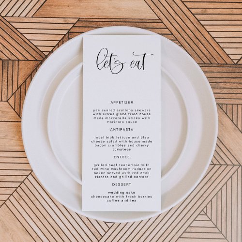 JOLIE Minimalist Bohemian Simple Menu