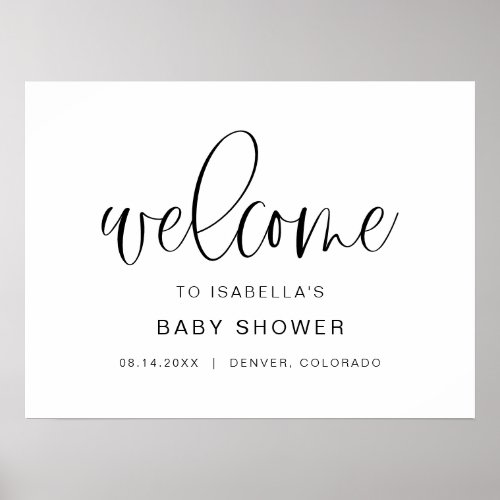 JOLIE Minimalist Boho Baby Shower Welcome Poster