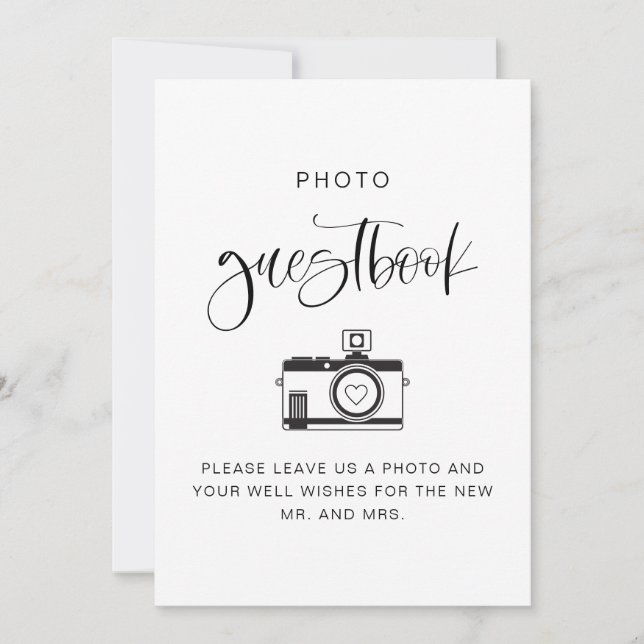 JOLIE Modern Bohemian Photo Guest Book Sign Invitation (Front)
