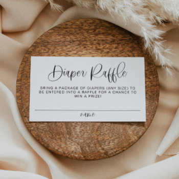 Jolie Modern Boho Diaper Raffle Baby Shower Game Place Card by UnmeasuredEvent at Zazzle