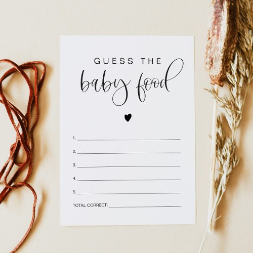 JOLIE Modern Boho Guess the Baby Food Game   Invitation