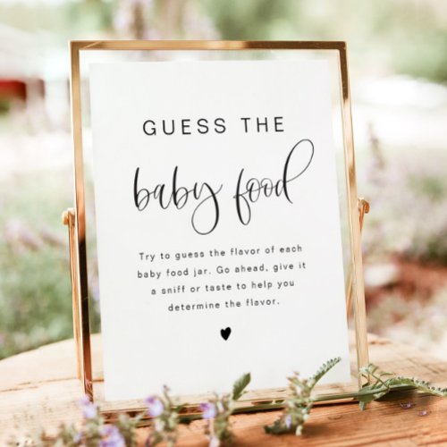 JOLIE Modern Boho Guess The Baby Food Game Sign