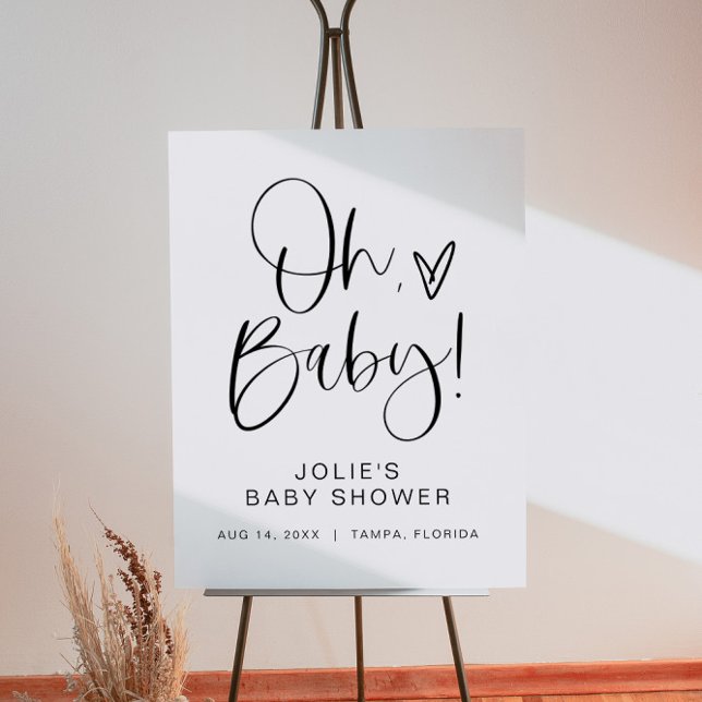 JOLIE Modern Boho Oh Baby Baby Shower Welcome Foam Board (Creator Uploaded)