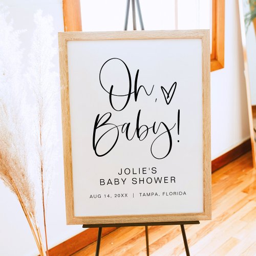 JOLIE Modern Boho Oh Baby Baby Shower Welcome Poster