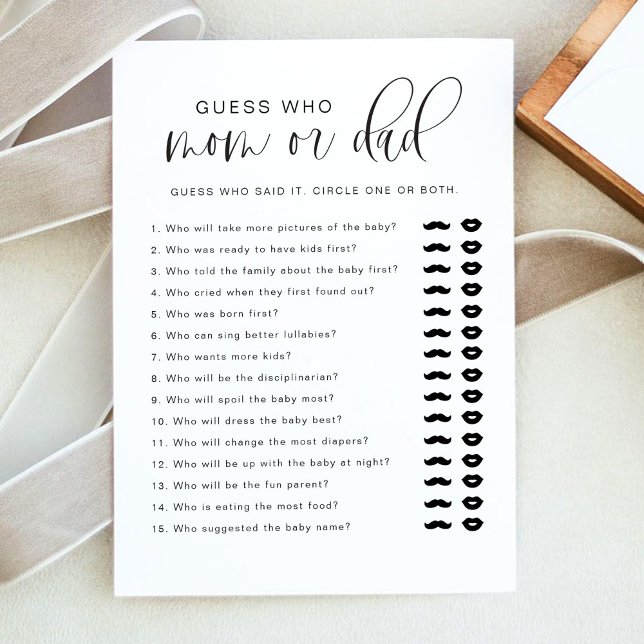 JOLIE Modern Guess Who Mom or Dad Baby Shower Game Invitation (Creator Uploaded)