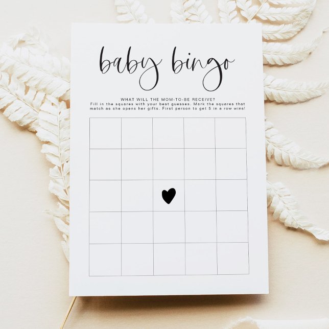 JOLIE Modern Minimalist Baby Shower Bingo Game Invitation (Creator Uploaded)