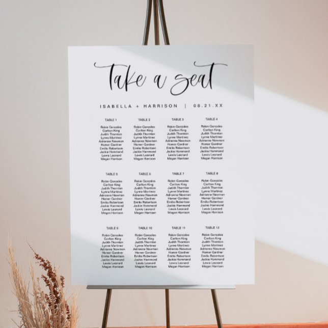 JOLIE Modern Minimalist Bohemian Seating Chart Foam Board (Creator Uploaded)