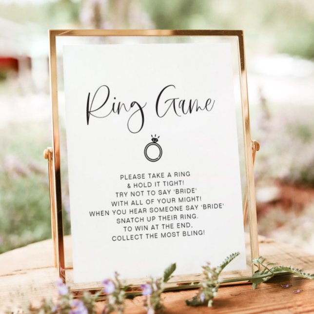 JOLIE Modern Minimalist Ring Bridal Shower Game Poster (Creator Uploaded)