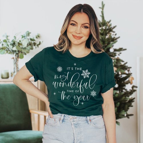 JOLIE Most Wonderful Time Christmas Quote T_Shirt