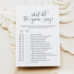 JOLIE What Did the Groom Say Bridal Shower Game Invitation