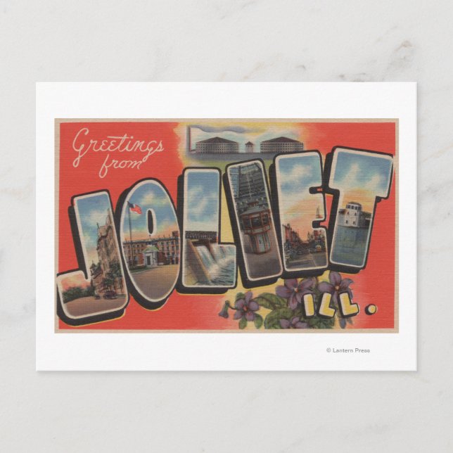 Joliet, Illinois - Large Letter Scenes 2 Postcard (Front)