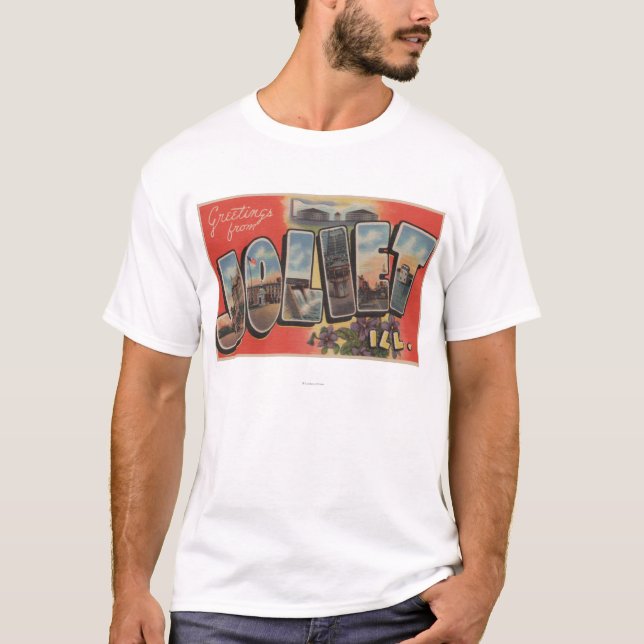 Joliet, Illinois - Large Letter Scenes 2 T-Shirt (Front)
