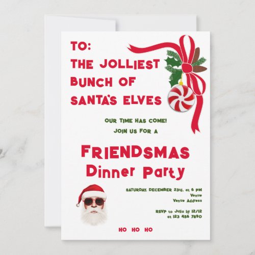 Jolliest Bunch Christmas Vacation Friendsmas Party Invitation