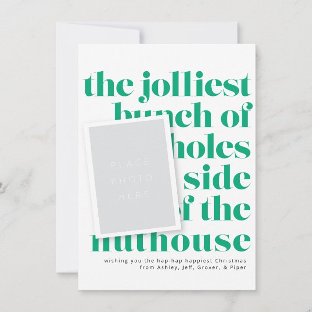 Jolliest Bunch Holiday Tradition Portrait Front Invitation (Front)