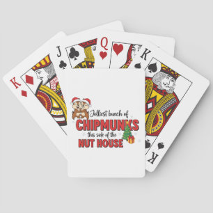 Jolliest Bunch of Chipmunks This Side Christmas Poker Cards