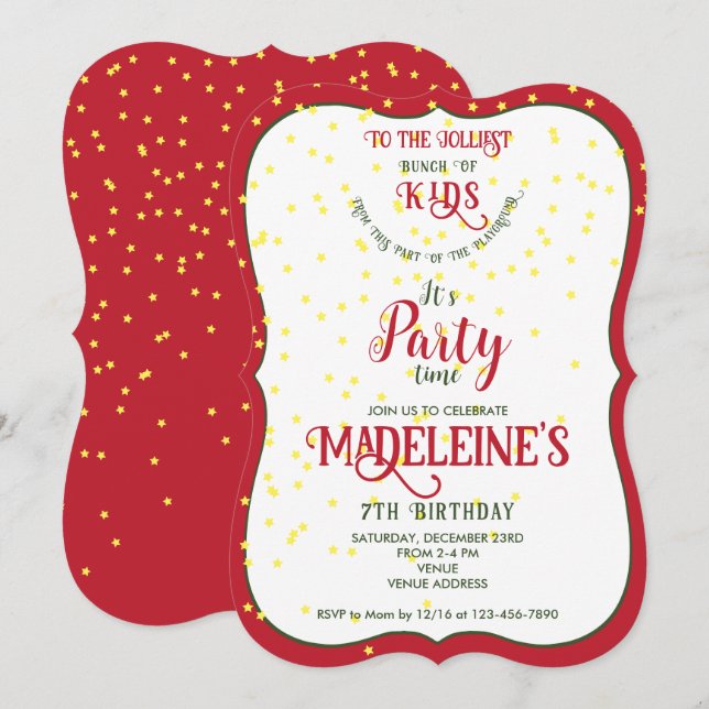 Jolliest Bunch of Kids Funny Birthday Party Invitation (Front/Back)