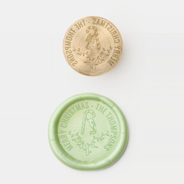 Jolliest Christmas Santa's Helper Elf Candy Cane Wax Seal Stamp (Stamped)