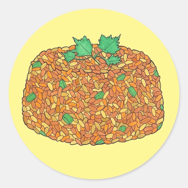 Jollof Rice Nigerian Ghanaian West African Food Classic Round Sticker (Front)