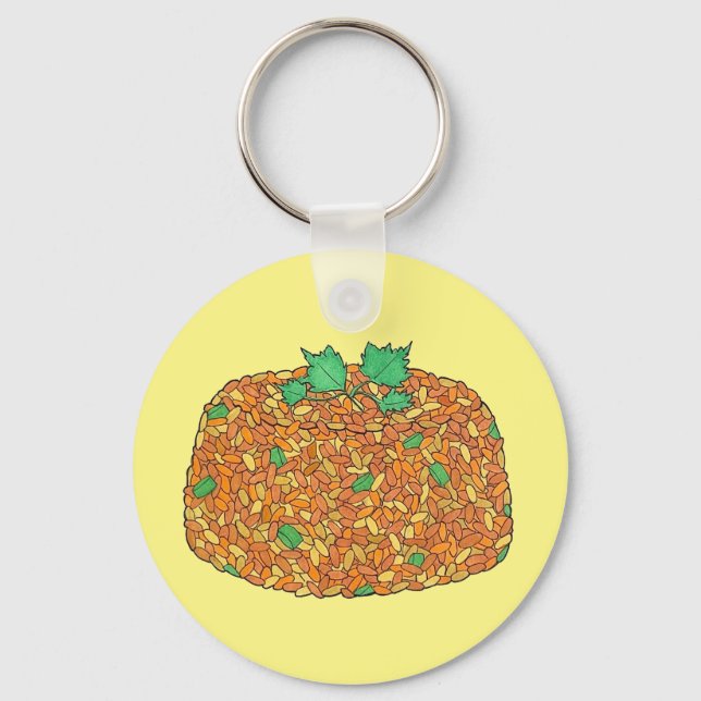 Jollof Rice Nigerian Ghanaian West African Food Keychain (Front)