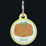 Jollof Rice Nigerian Ghanaian West African Food Pet ID Tag<br><div class="desc">Design features an original food-themed marker of jollof rice, a rice dish popular in West Africa, including in Nigeria, Ghana, Liberia, Cameroon, and Sierra Leone. Ideal for a restaurant, chef, foodie, or fan of West African cuisine. This design is also available on other products. Lots of additional food themed illustrations...</div>